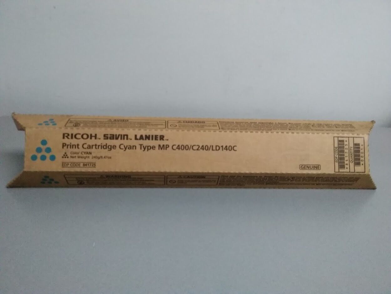 Ricoh 841725 (841296) Cyan Toner Cartridge for MP C400 / C240 / LD140C