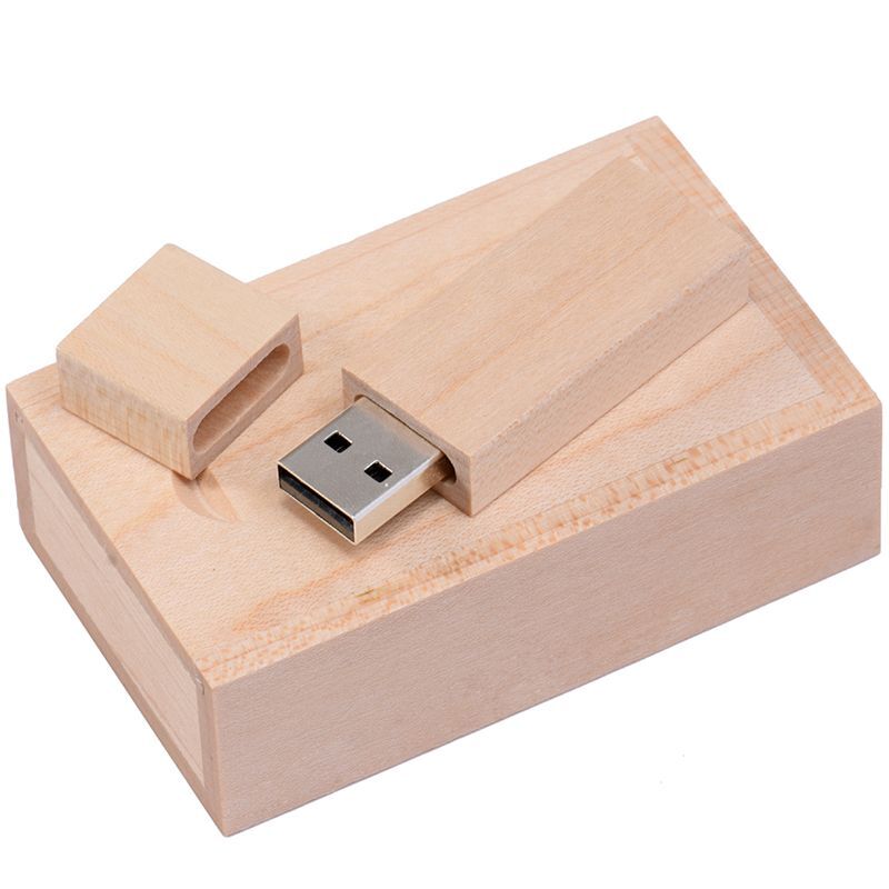 USB Flash Pendrive Wooden Box Memory Stick Custom Logo 4GB 16GB 32GB 64GB 128GB