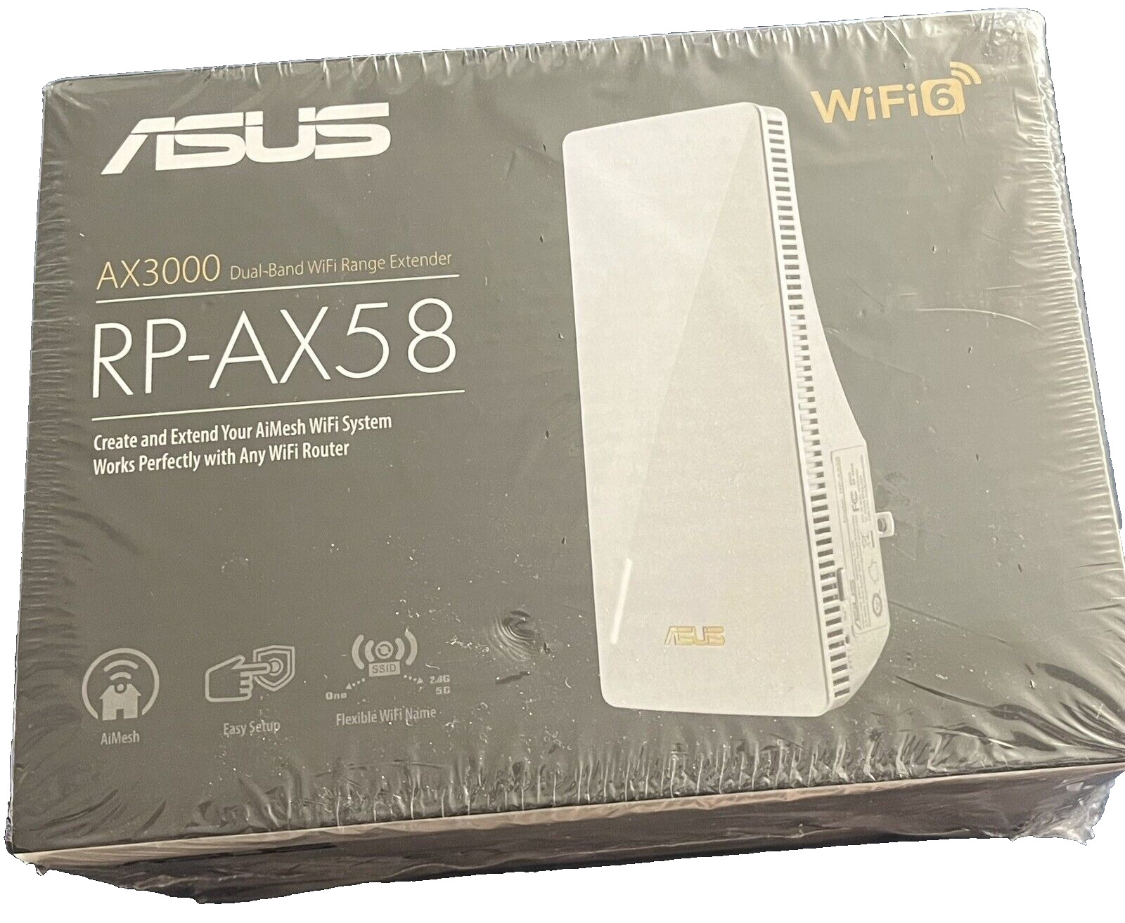 ASUS RP-AX58 AX3000 Dual-band WiFi 6 (802.11ax) Range Extender/AiMesh Extender