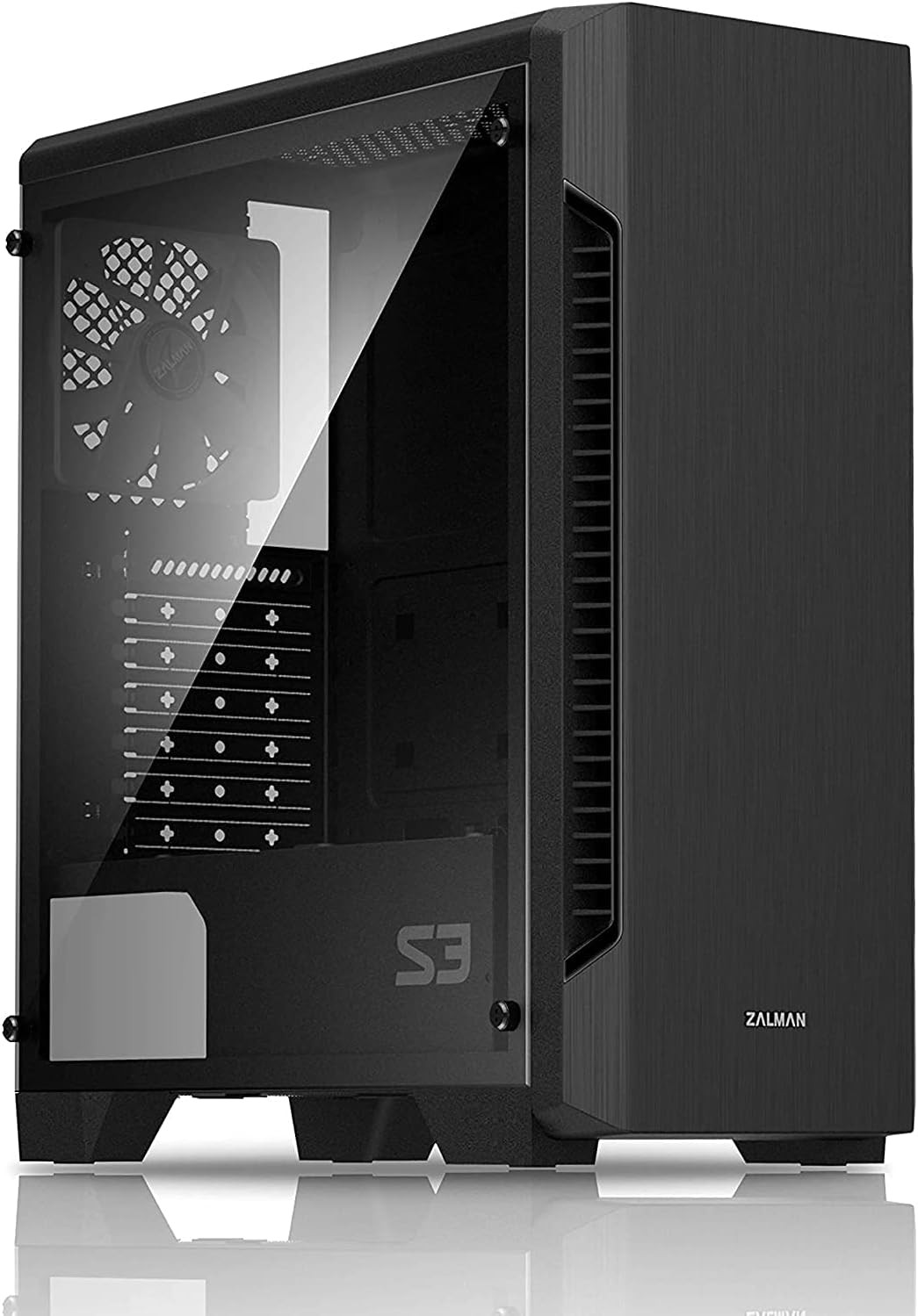 Zalman S3 TG ATX Mid-Tower Desktop PC Case, 3 X Pre-Installed 120Mm Zalman