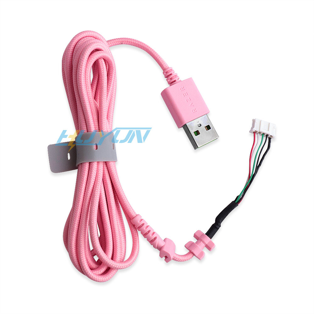 Pink-Colored USB Cable for Razer Lancehead Tournament Edition Wired Gaming Mouse