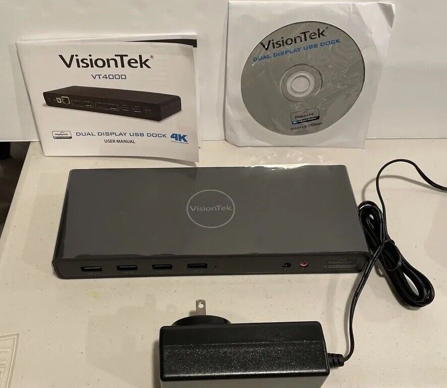 VisionTek VT4000 901005 Dual Display 4K USB 3.0/USB-C Docking Station