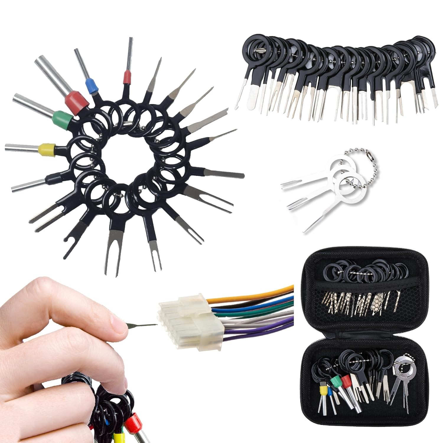 41 PCS Terminal Removal Tool Kit, Depinning Tool Kit, Pin Removal Tool