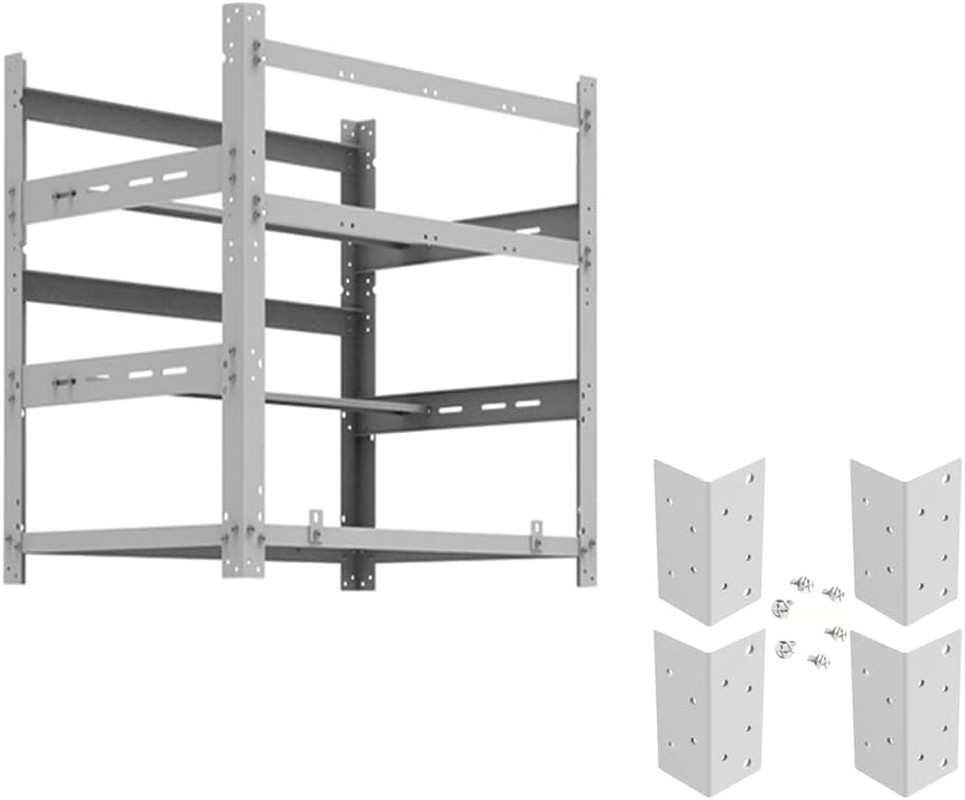 Sluice V.2 12 GPU Mining Rig Frame, 4 Stacking Brackets - White