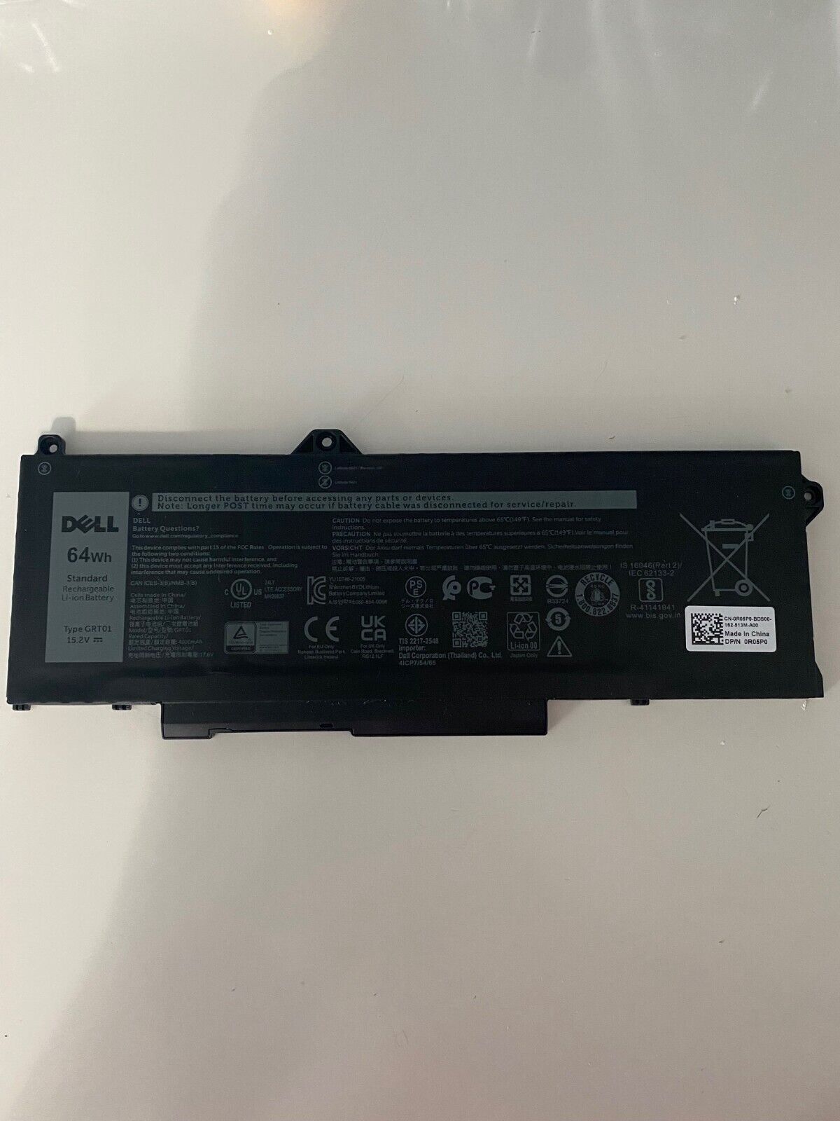 New OEM DELL GRT01 R05P0 15.2V 64Wh 4Cell Battery Dell Precision 15 3571 Laptop