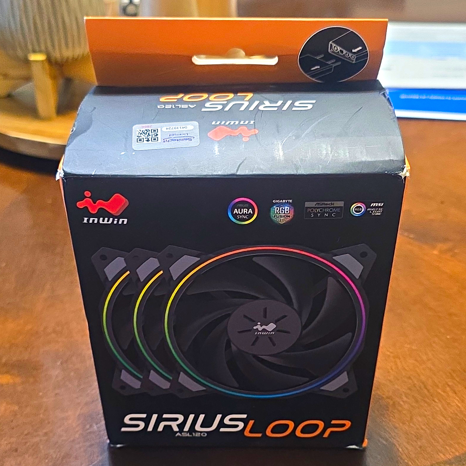 InWin Sirius Loop ASL120 120mm ARGB PWM 4-Pin Case Fan 3-Pack w/ Controller
