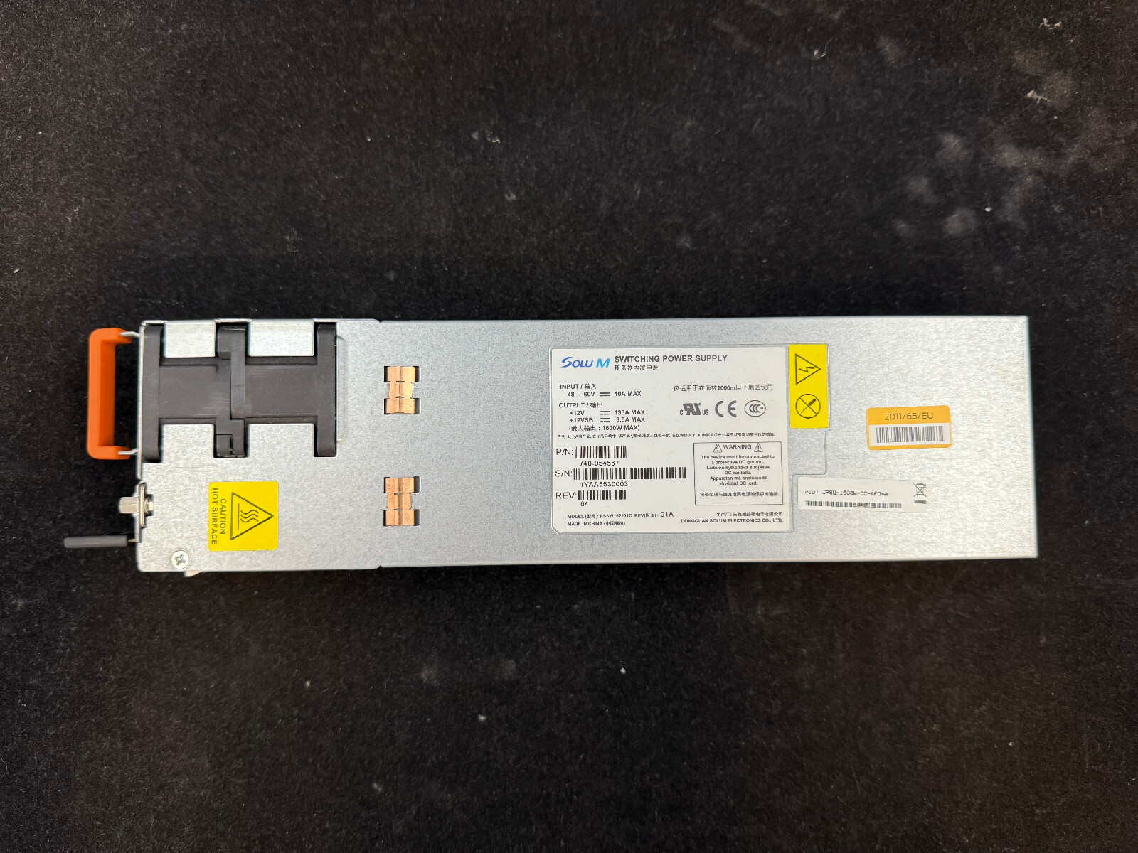 Juniper JPSU-1600W-DC-AFO 740-054567 DC Power Switching Power Supply PSSW162201C