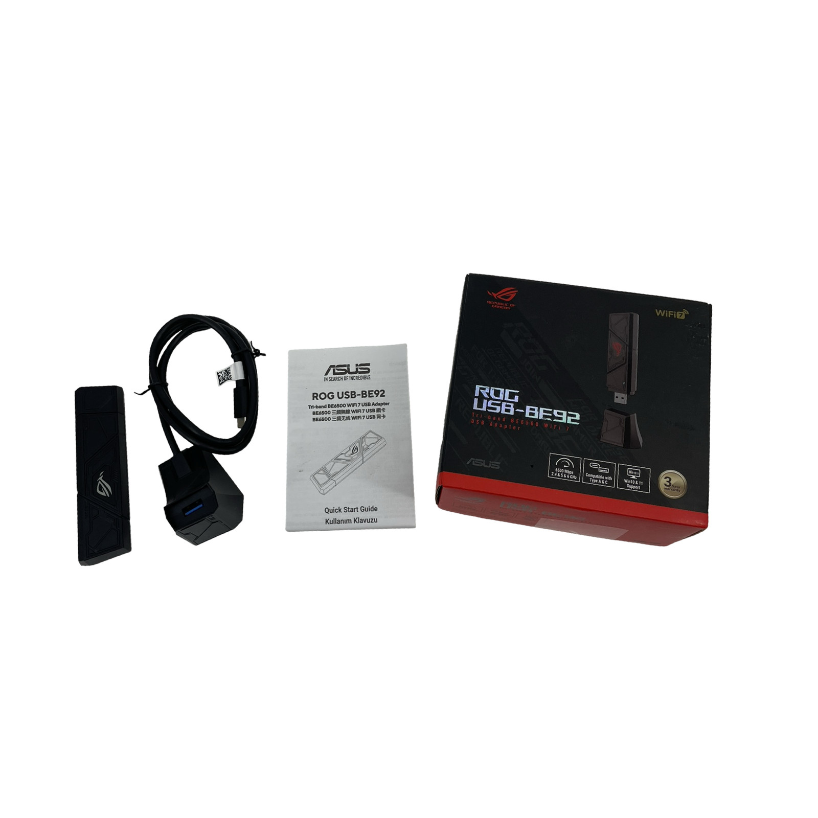 Asus ROG USB-BE92 Tri-Band BE6500 WiFi 7 USB Adapter #U6170 (AR)
