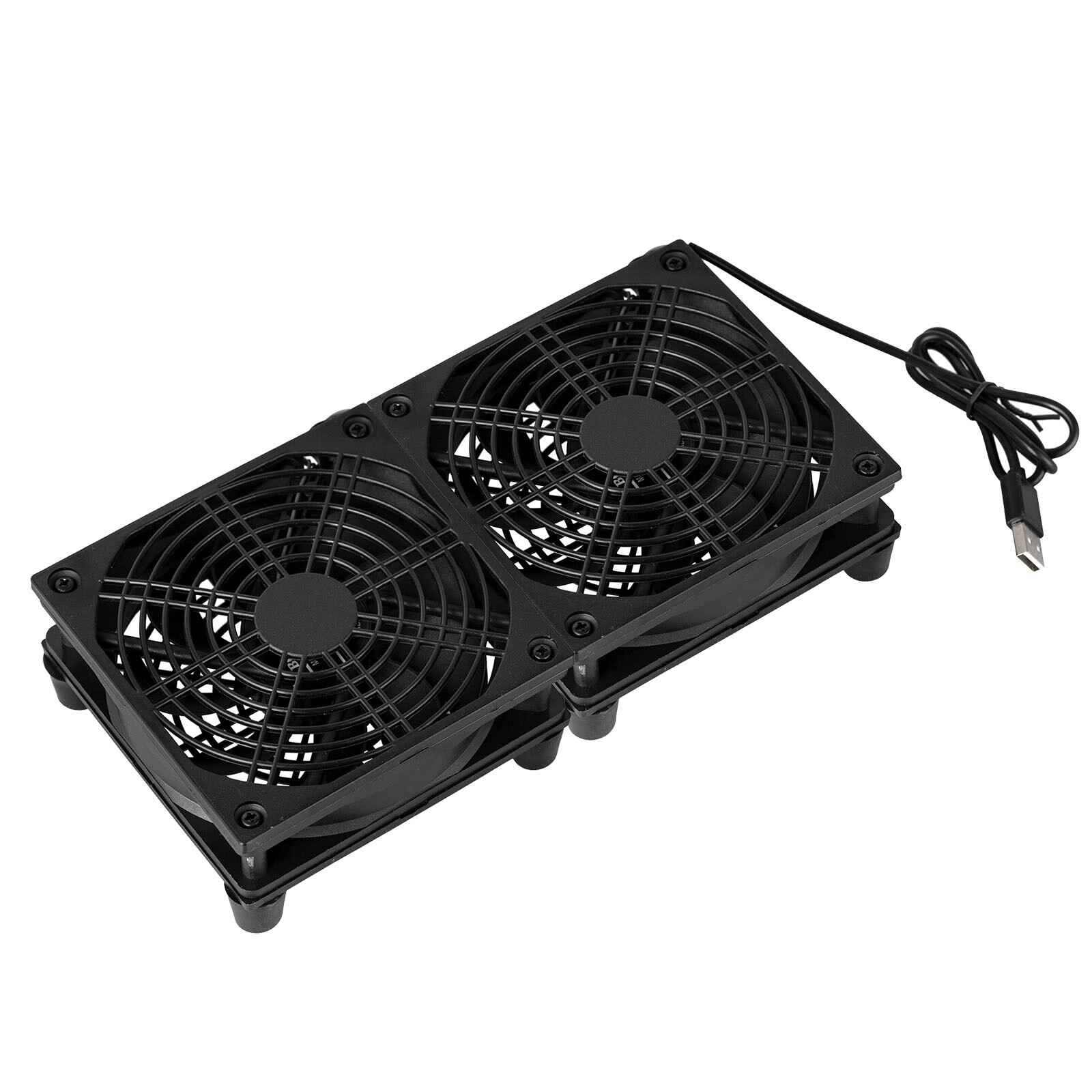 Dual 120mm USB Table Fan Cooler 2000RPM for Router Modem Laptop External Cooling