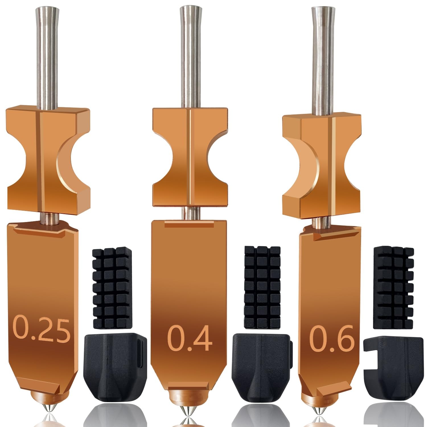 3PK Hardened Steel Nozzle Kit for Flashforge AD5X 0.25mm 0.4mm 0.6mm