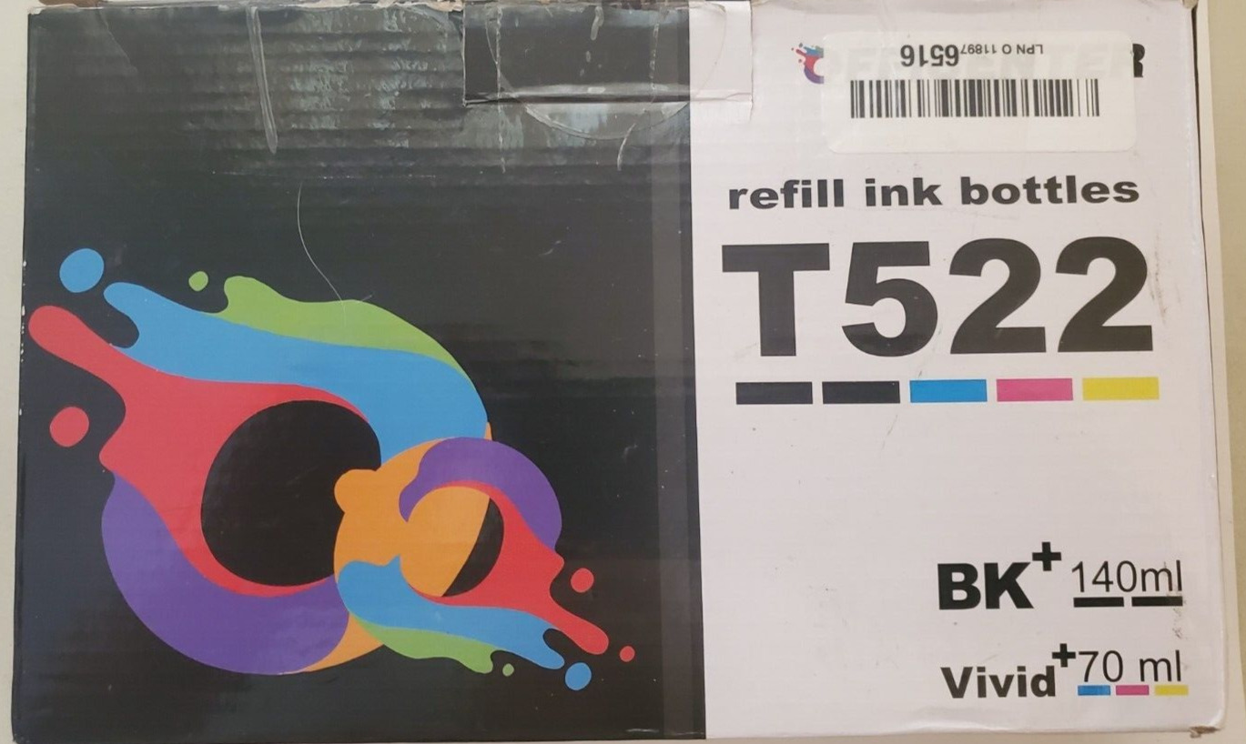 5PK T522 Ink Bottle Refill for Epson 522 Fits EcoTank ET-2720 See Descroption...