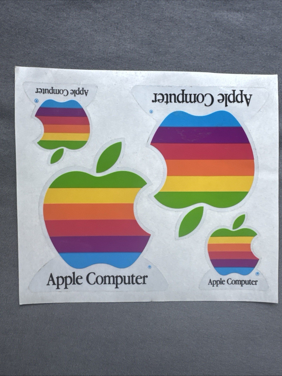 Vintage Apple Computer Rainbow Logo Sticker Sheet Unused