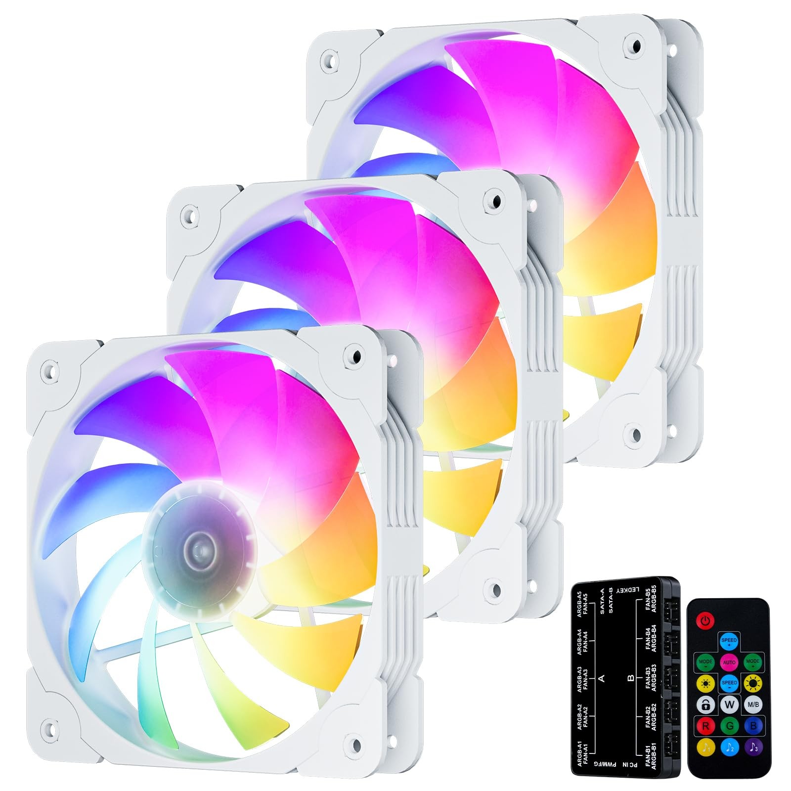 SA-140 3-Pack 140mm Addressable RGB & PWM Motherboard Sync Computer PC Cooling F