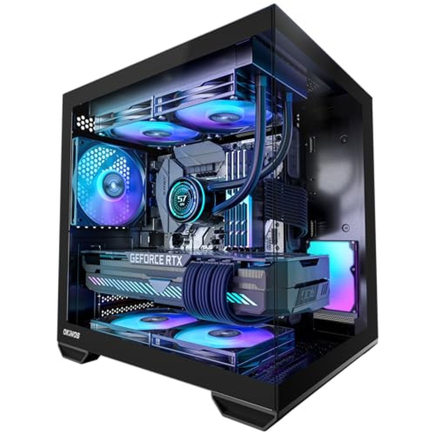 Okinos MATX PC Case, Top 240mm Radiator Support, 5 PCIe Slots for Max GPU Coo...