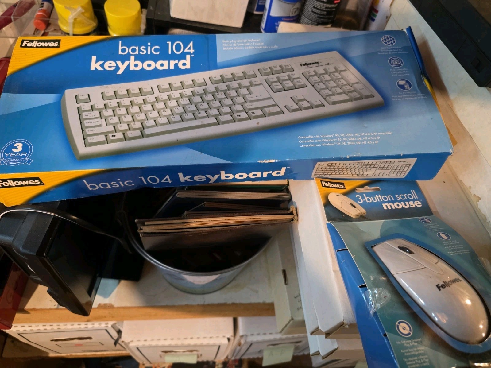Fellowes 104 Keyboard 99148 in original packaging BRAND NEW - White Plus Mouse