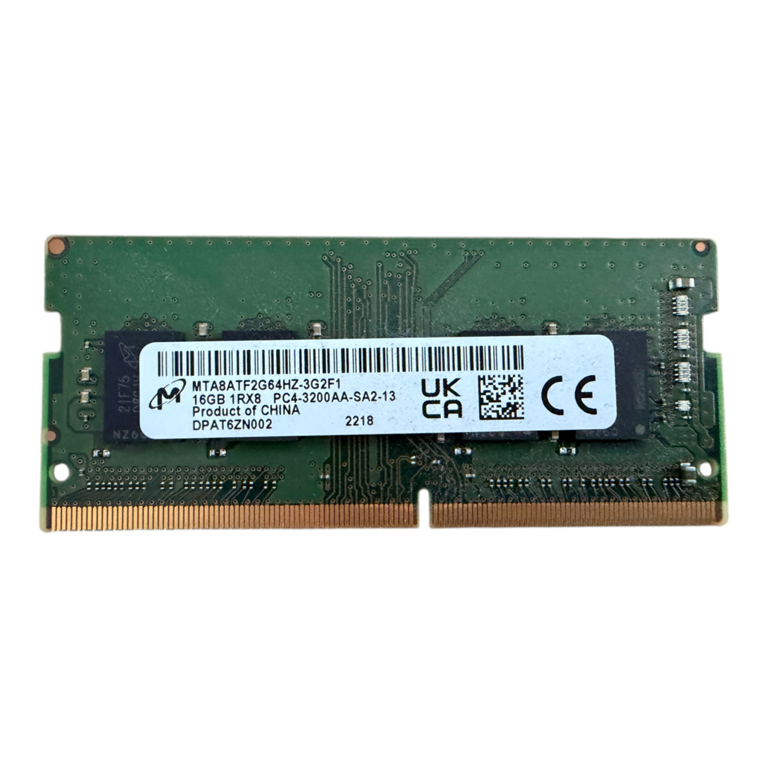 Micron 16GB DDR4-3200 PC4-25600 260-Pin Laptop RAM MTA8ATF2G64HZ-3G2F1