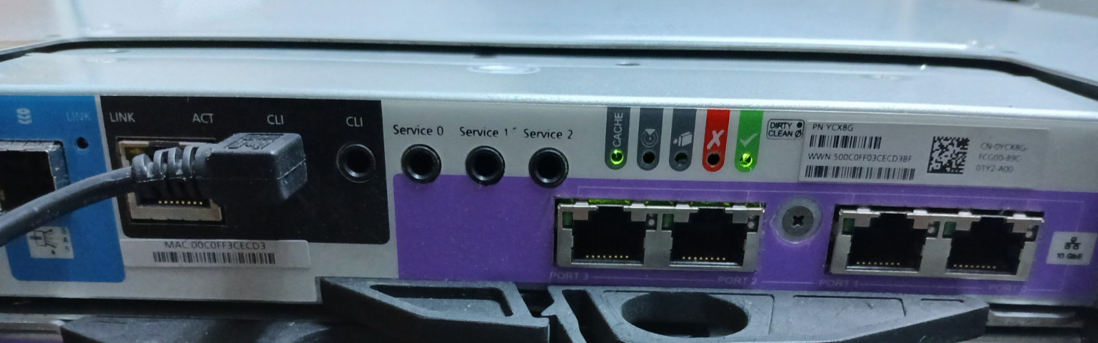 Dell EMC  Powervault  YCX8G 10GB ISCSI copper controller 0YCX8G