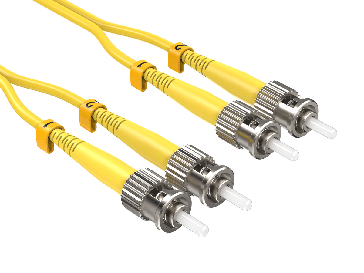 20m OS2 ST to ST UPC Duplex Corning Fiber Optic Cable SingleMode 9/125 OFNR R...