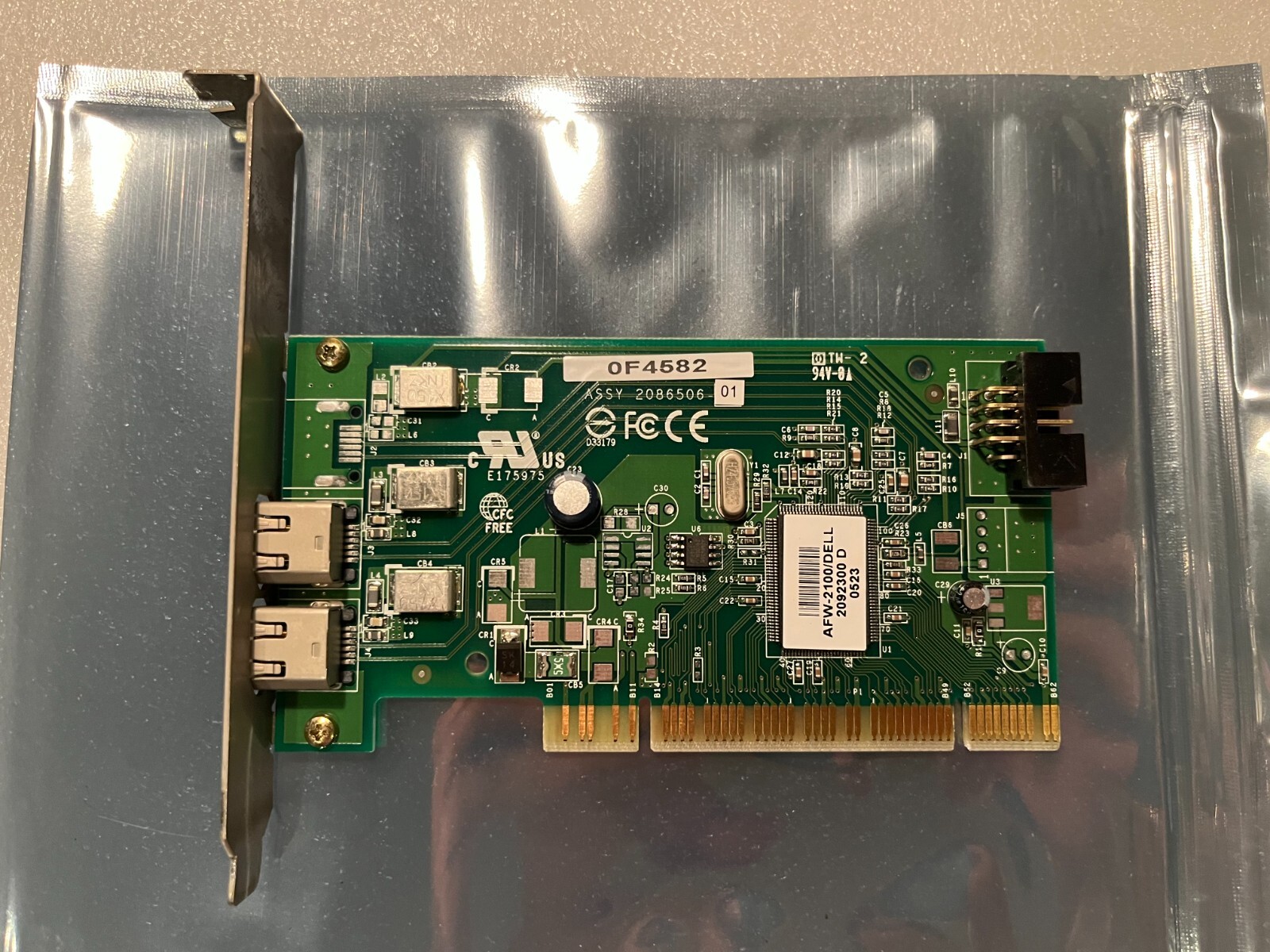 Dell F4582 2-Port PCI FireWire Adapter Card 0F4582