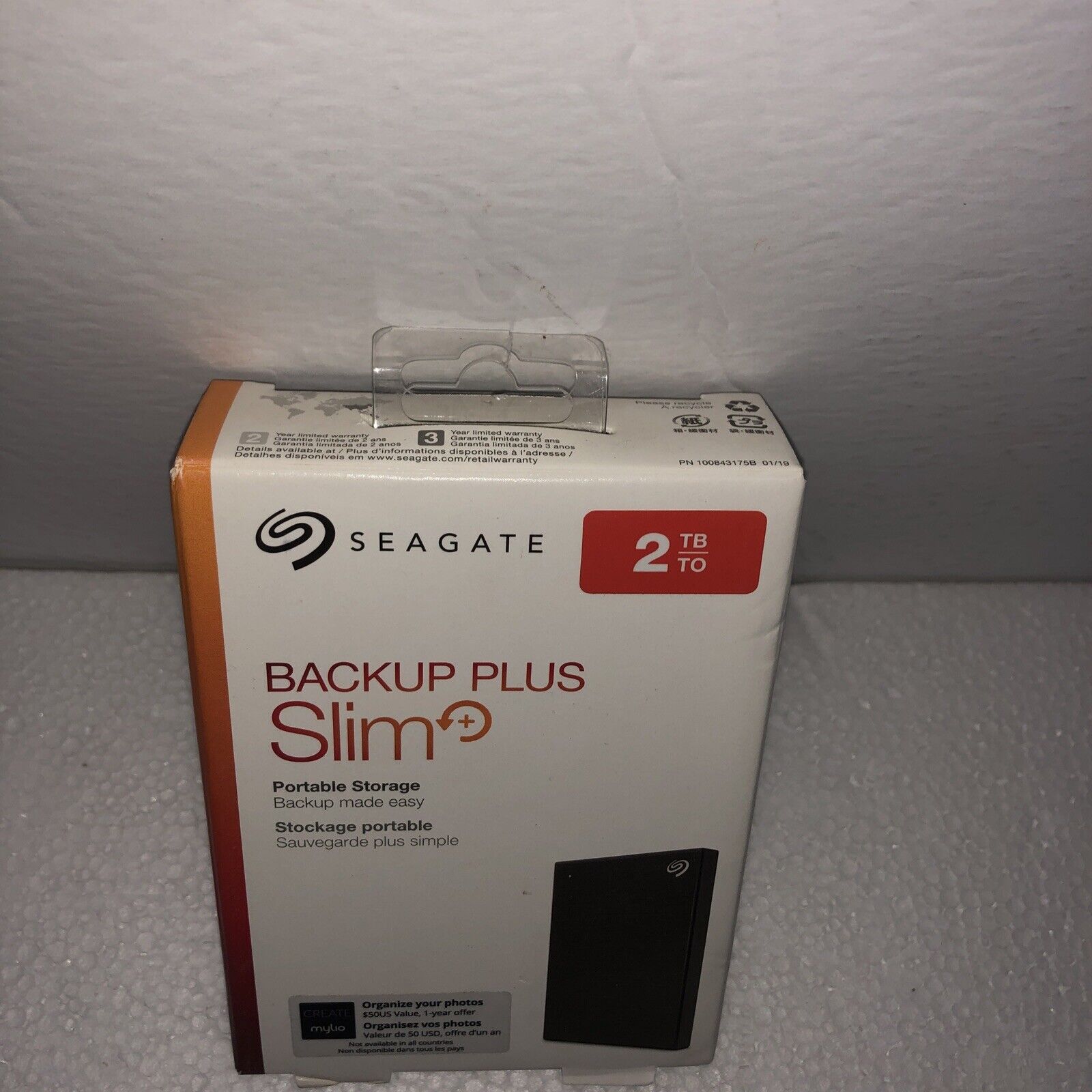 Seagate Backup Plus Black Slim USB 3.0 2TB External Hard Drive HDD New Sealed