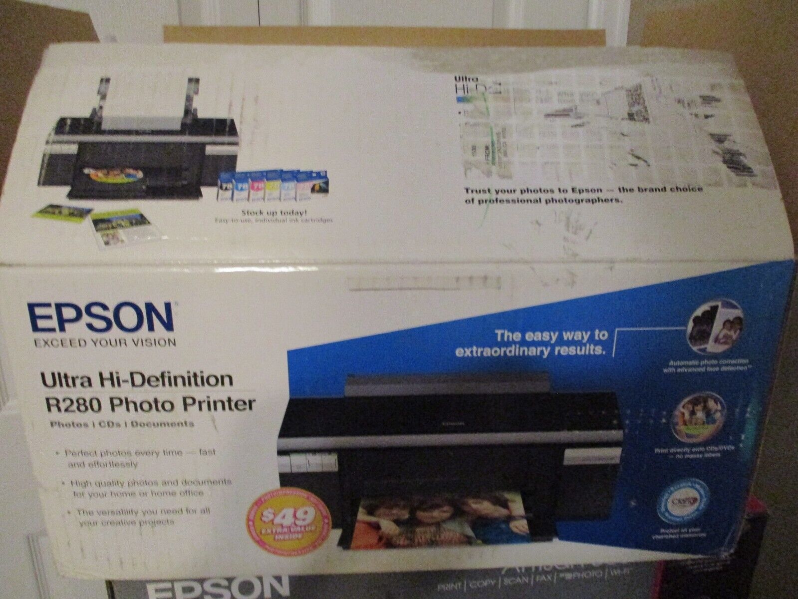 Open Box Epson Stylus Photo R280 Ultra High Definition Printer w/ CD/DVD Tray