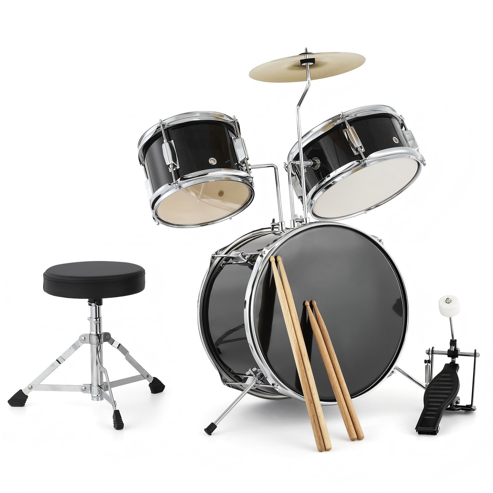 Drum Set for Musical Instruments, Junior DrumsSets with Bass, Tom-Tom, Snare,...