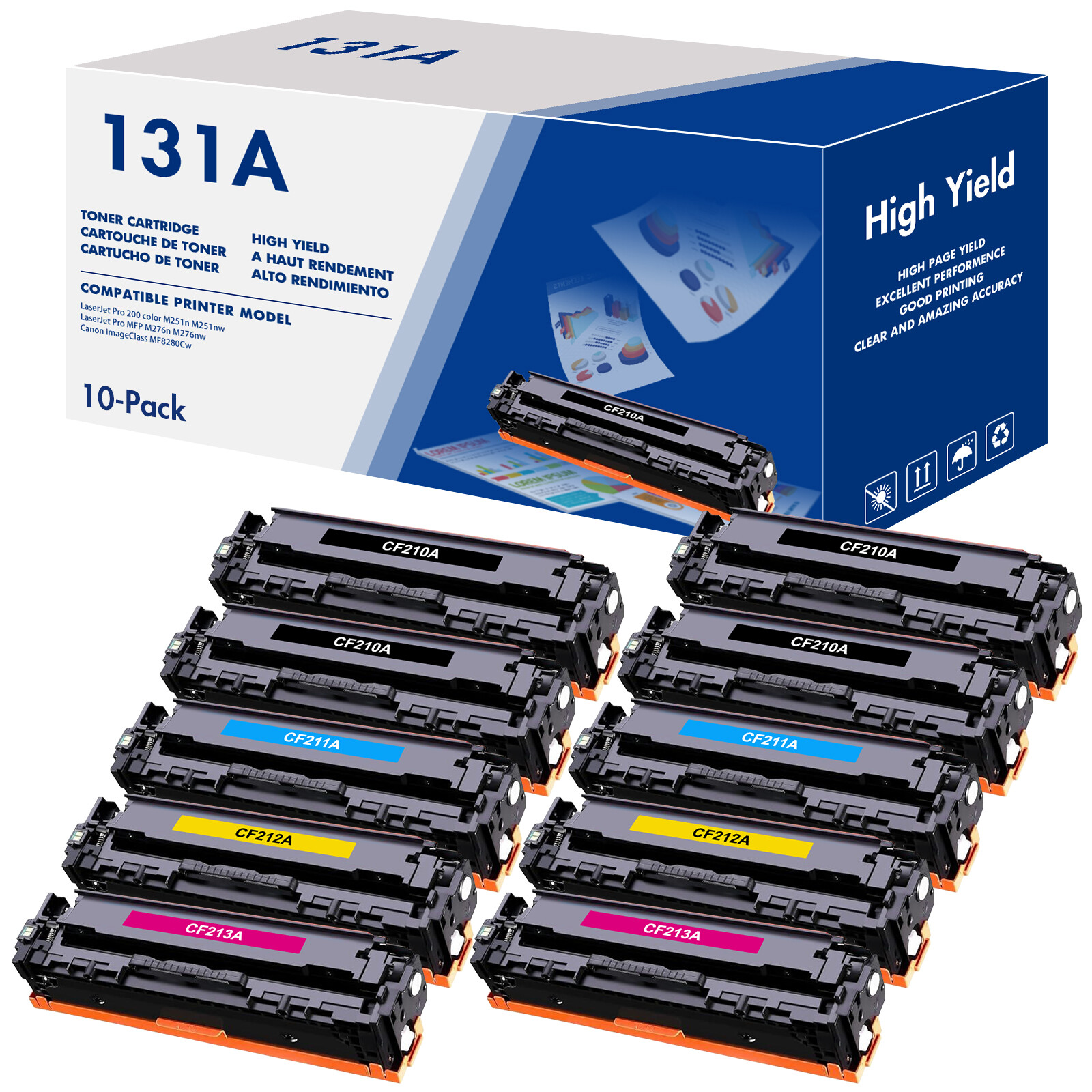 10PK CF210X Toner Cartridge Fits for HP 131A LaserJet Pro 200 MFP M276n M276nw