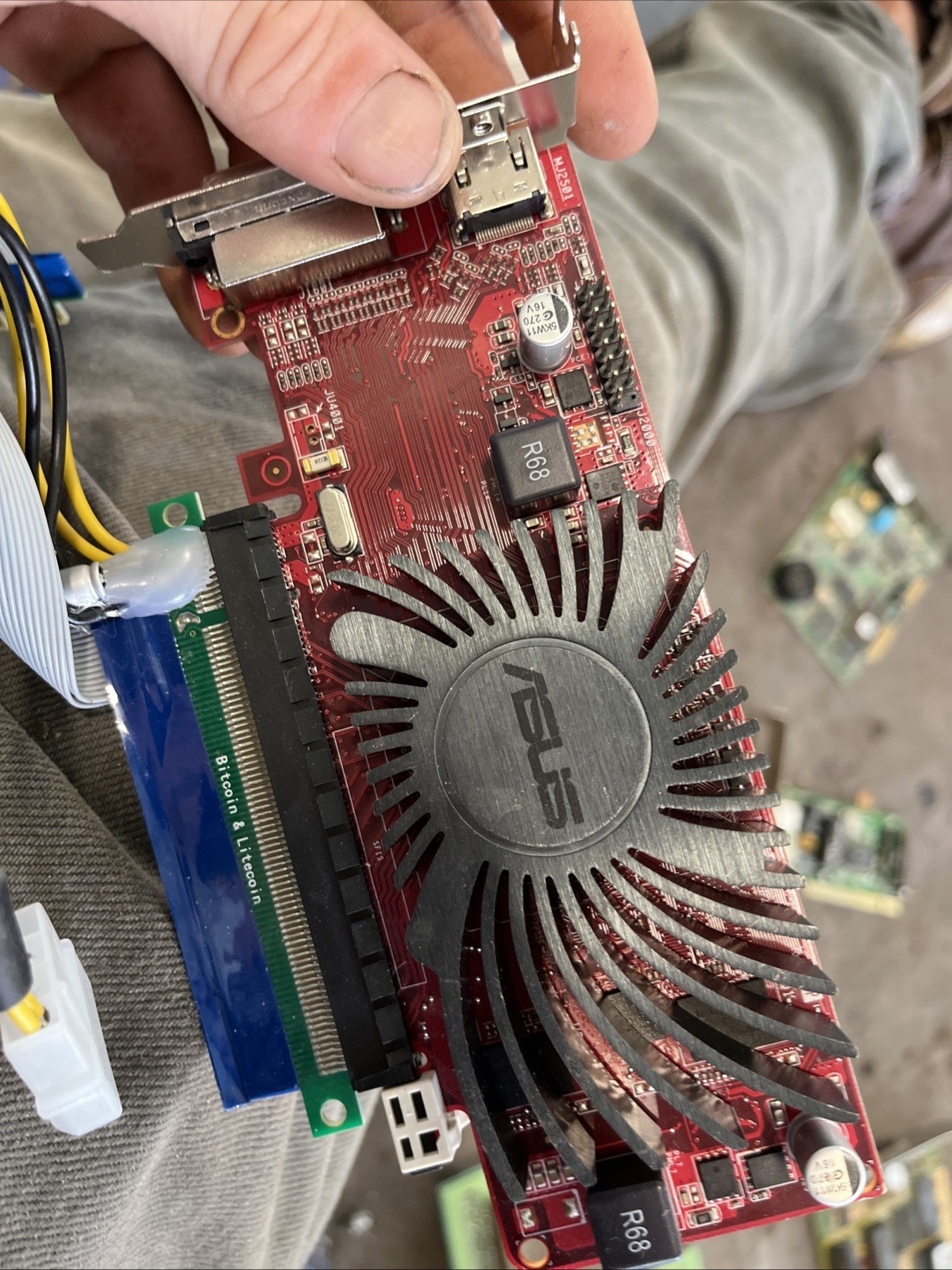 Asus PCI Video Card With Crypto Riser Card