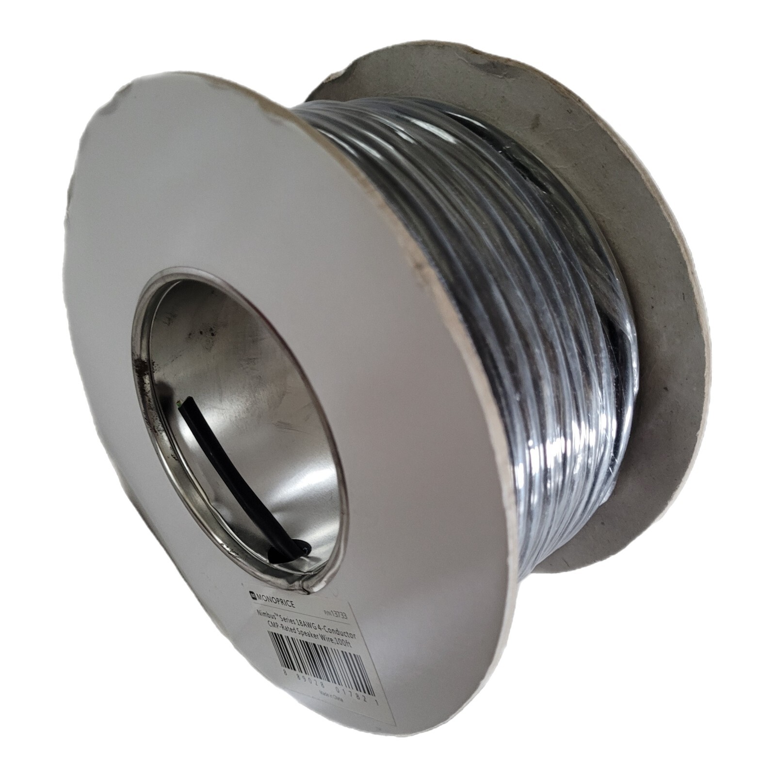 Monoprice, Inc. 13733 CMP-Rated Speaker Wire 4-Conductor 100 Ft. Black