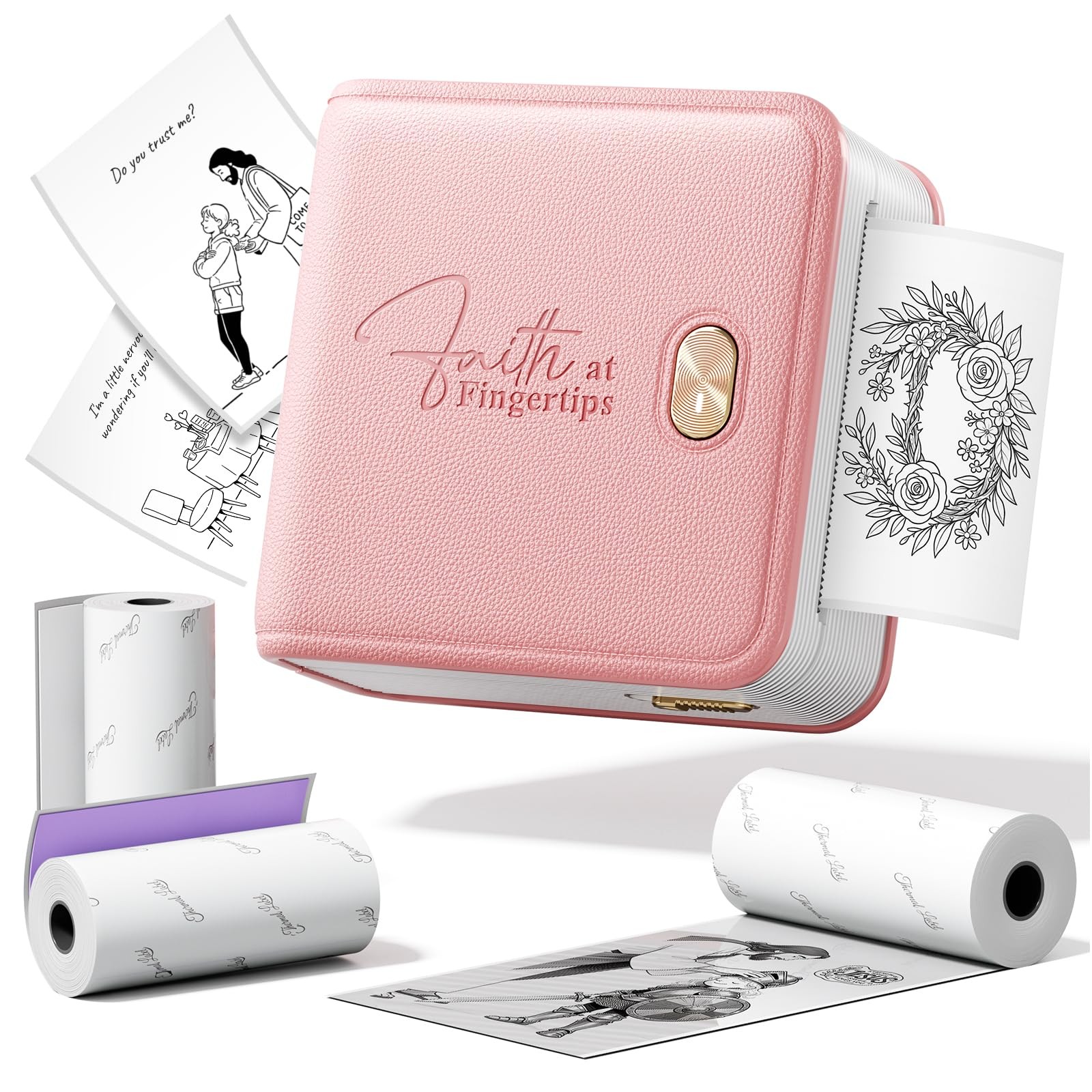 Printer Sticker Bible Journaling Kit 3 Rolls 2 Stickers Pink F21 Mini FaithTag