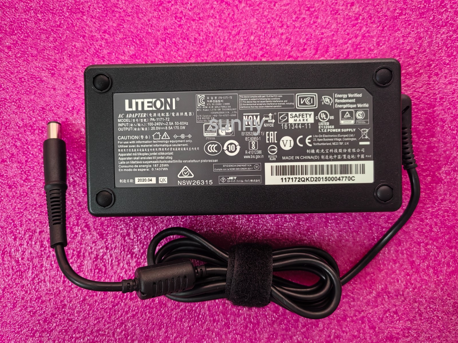 For TB3DK2DPPD Docking Station PA-1171-72 LITEON 20V 8.5A 7.4mm 170W Adapter OEM