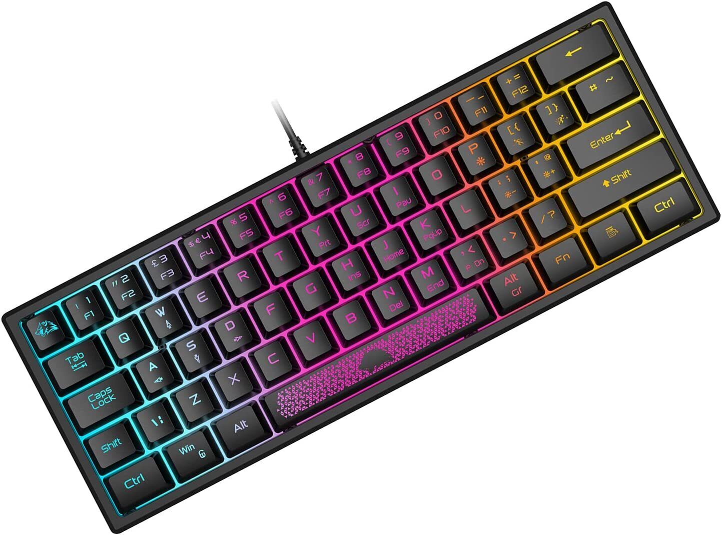60%Wired Gaming Keyboard RGB Chroma Backlit UK Layout Pro for PS4 XBOX PC Laptop