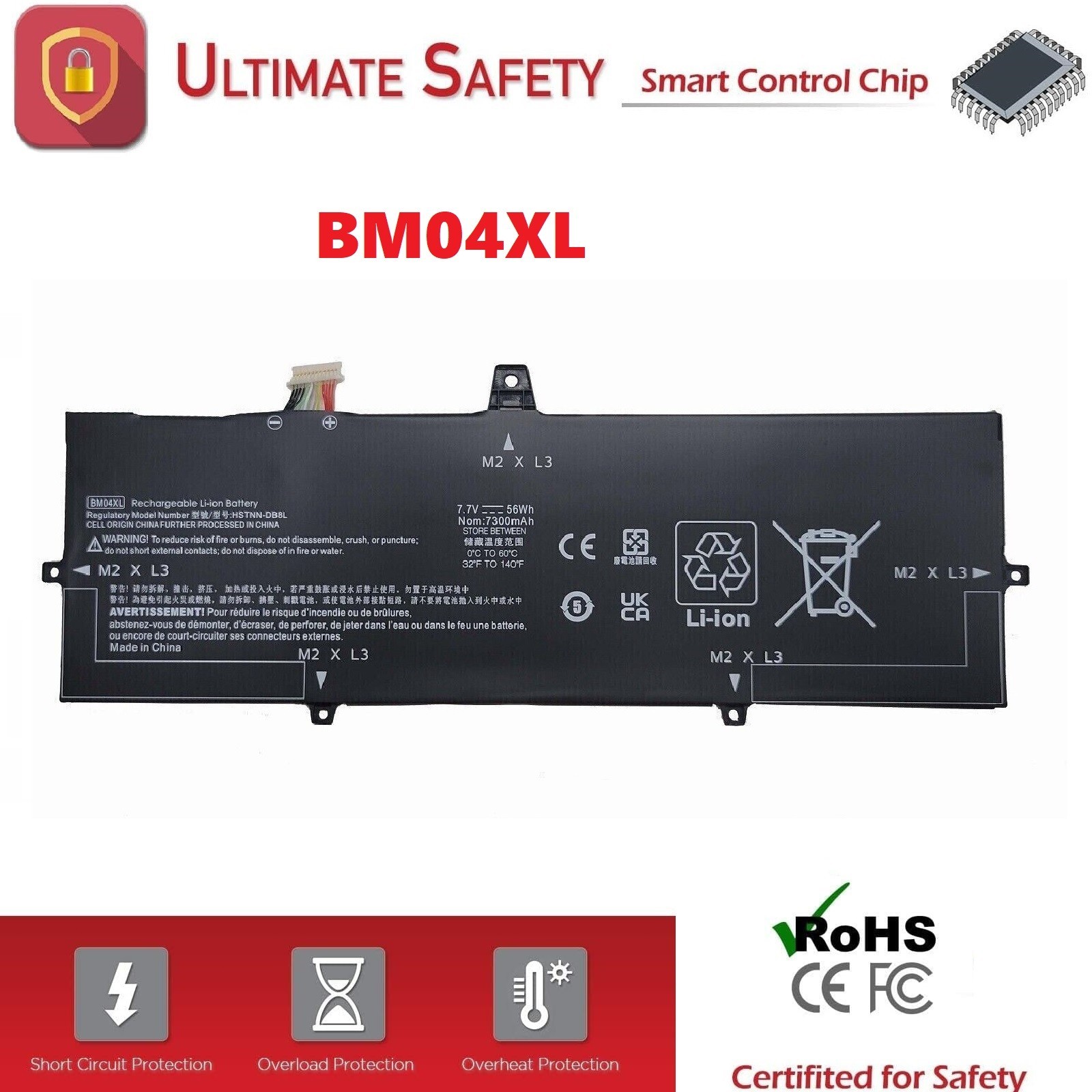 NEW BM04XL HSTNN-UB7L HSTNN-DB8L 56Wh Battery for HP Elitebook X360 1030 G3 G4