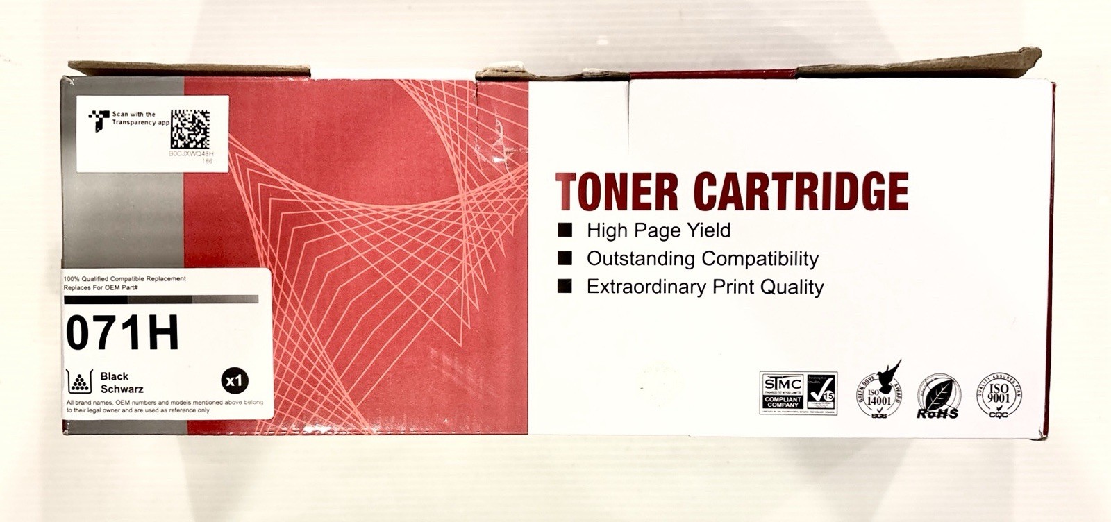 High Capacity 071H Black Toner Cartridge For Canon Printers Up To 2500 Pages