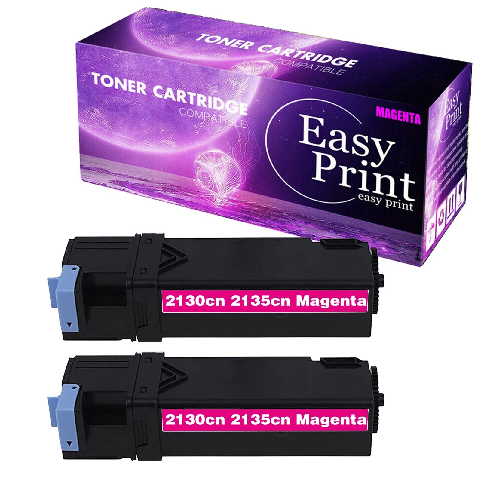 2PK DE2135 2135 Toner Cartridge 2130 2135 Laser Printer MAGENTA