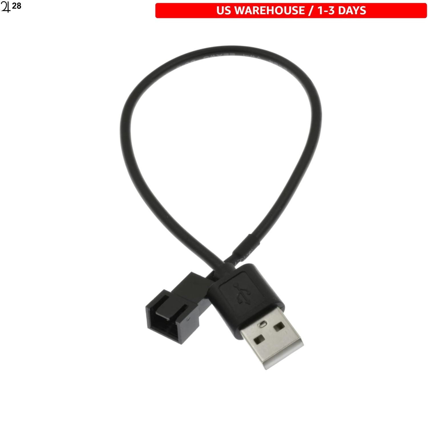 Compact 11.8 inch USB 5V Case Fan Power Supply Cable - Low Voltage Operation