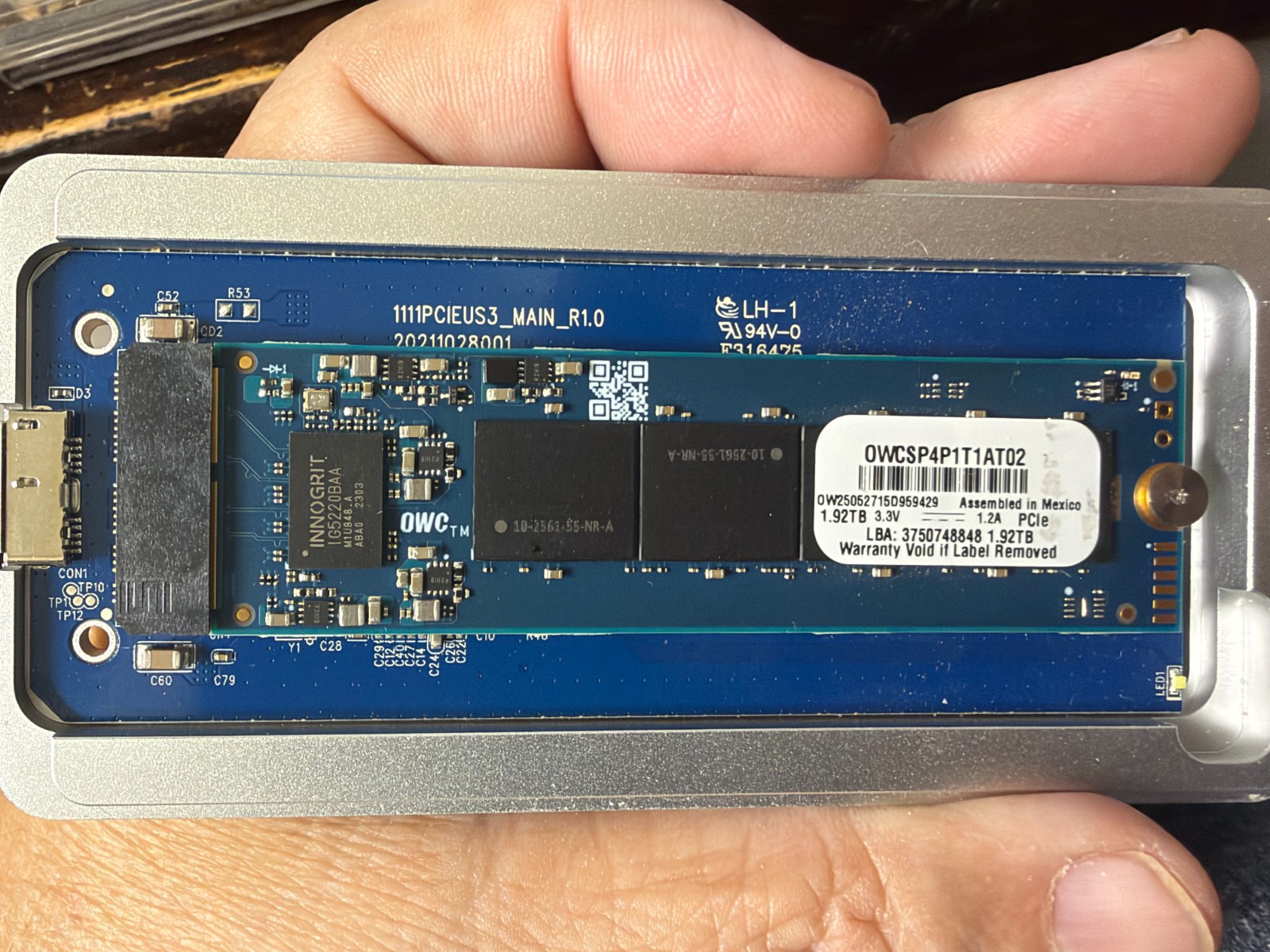 OWC Aura Pro X2 2TB SSD 1.92TB MacBook Air Pro Mac Pro + USB Enclosure