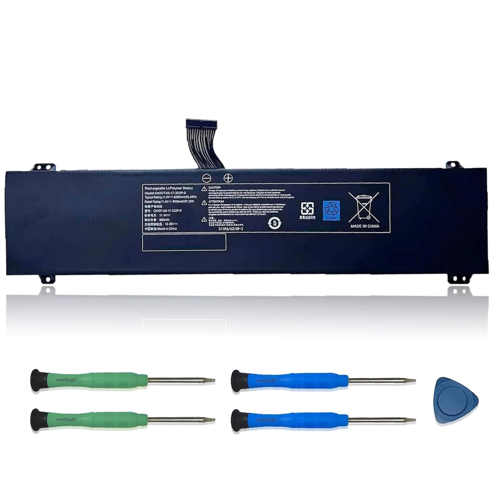 High-Capacity Laptop Battery 11.4V 93.48Wh 8200mAh 6-Cell for XPG Xenia 15 & XMG