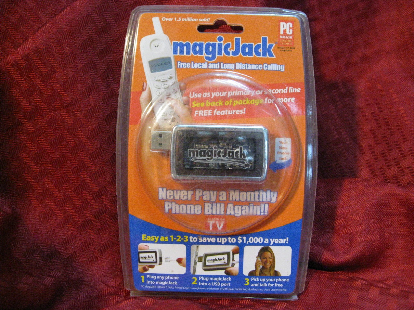 NEW SEALED Magic Jack USB Phone Jack Landline A921 430-0302