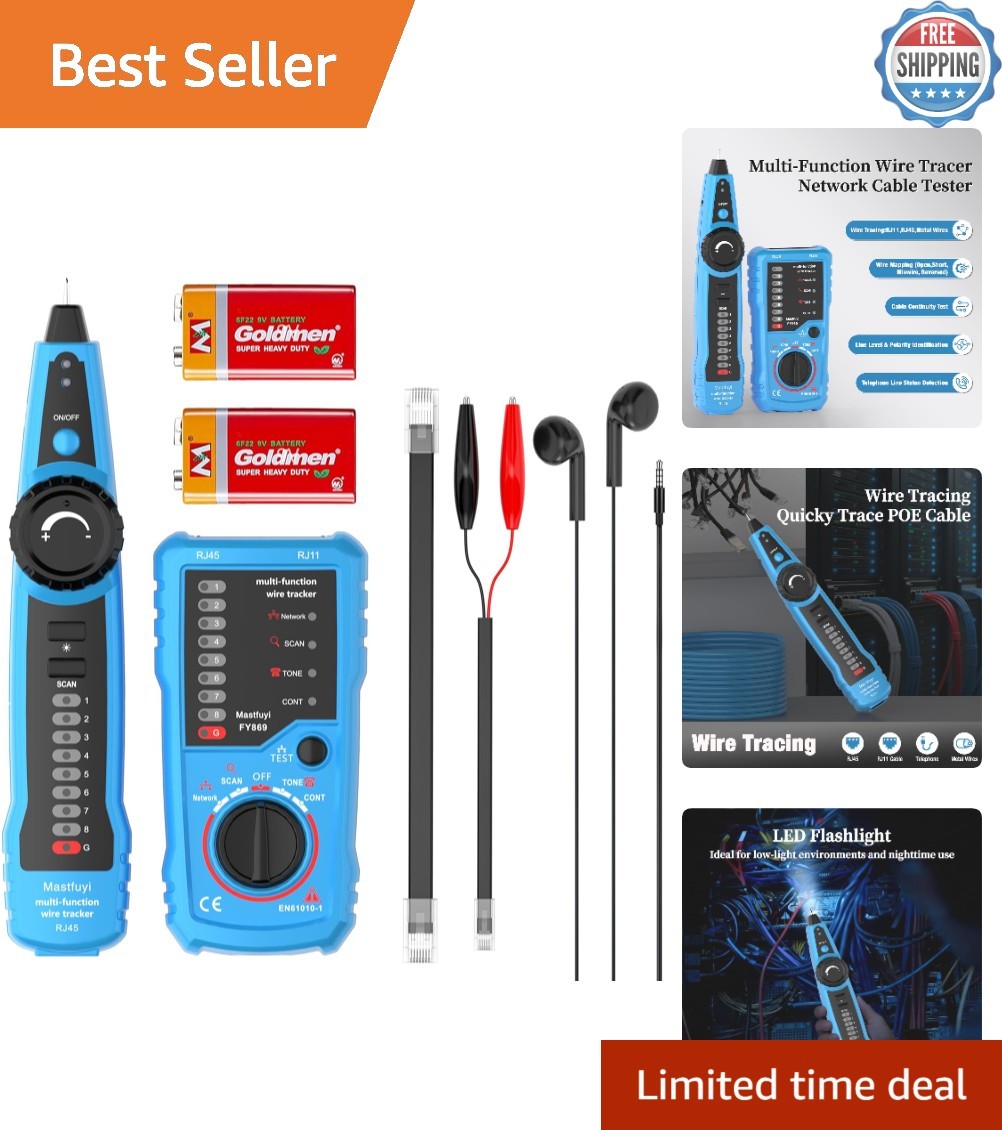 Battery-Powered Network Pipe Tracer for Efficient Cable Testing & Maintenance