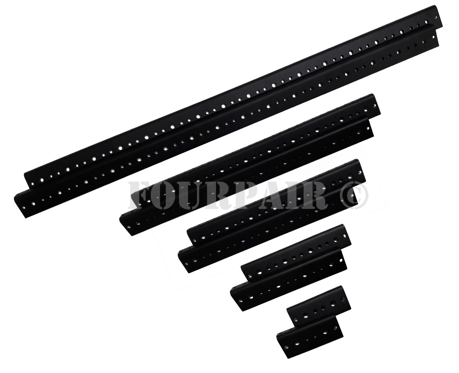 4 Space 4U (7") Steel Rack Mount Rail Pair Road Case Amp Mixer 10-32 Threaded