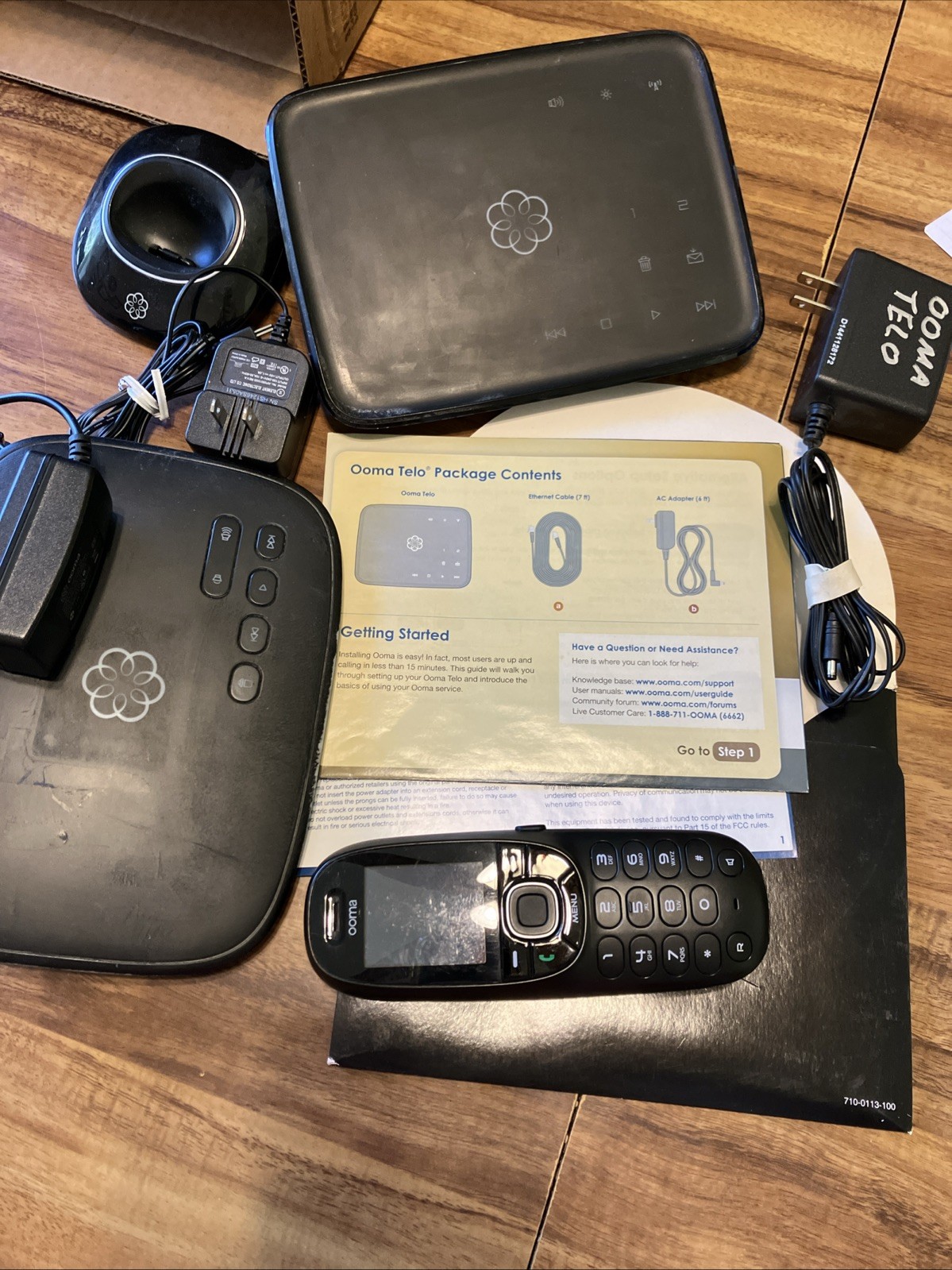 2 Ooma Telo Base Stations, 1 HD2 Handset With Chargers