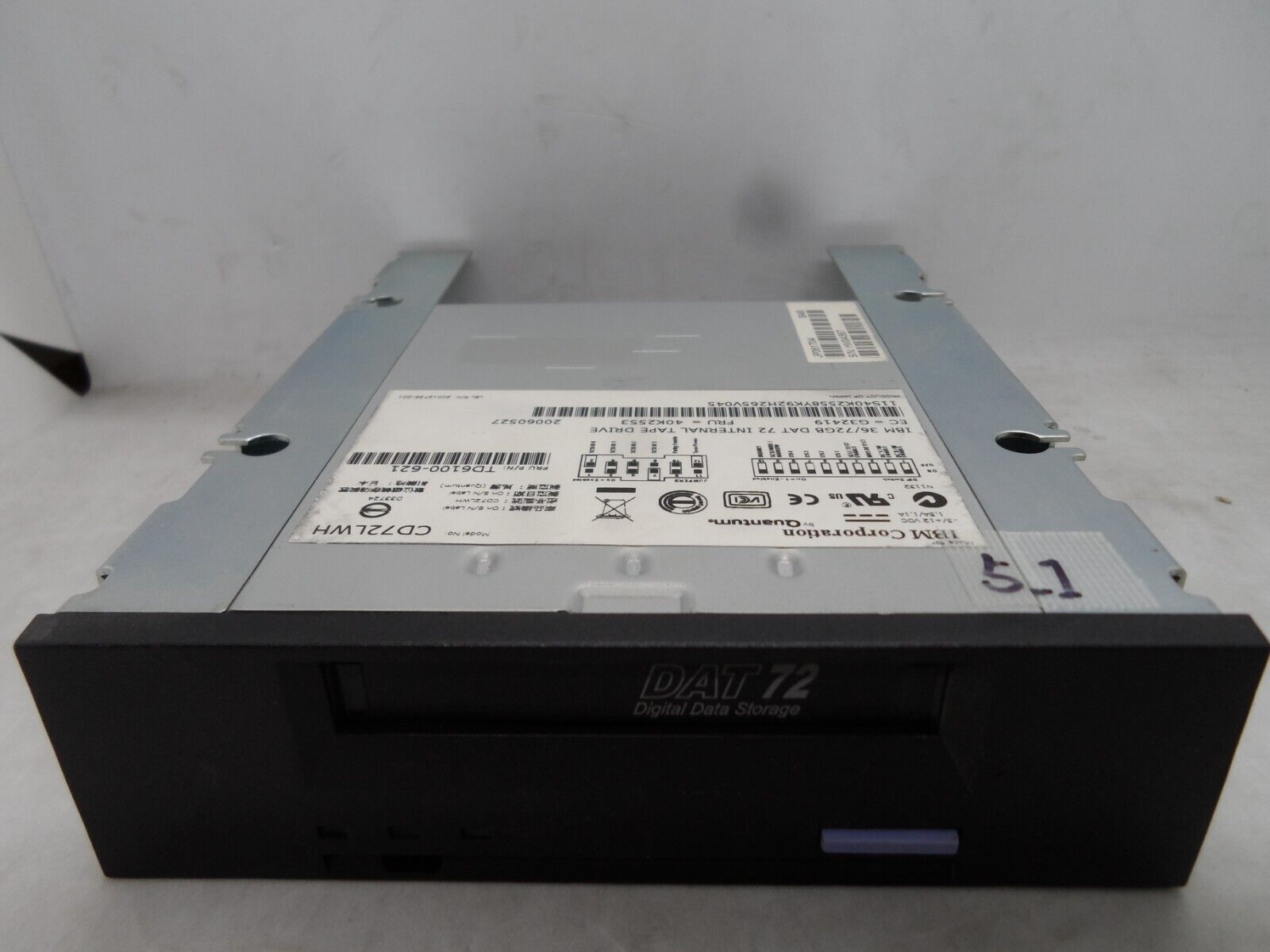 IBM DAT72 DDS5 internal tape drive 40k2553 40K2558 CD72LWH TD6100-621 Quantum