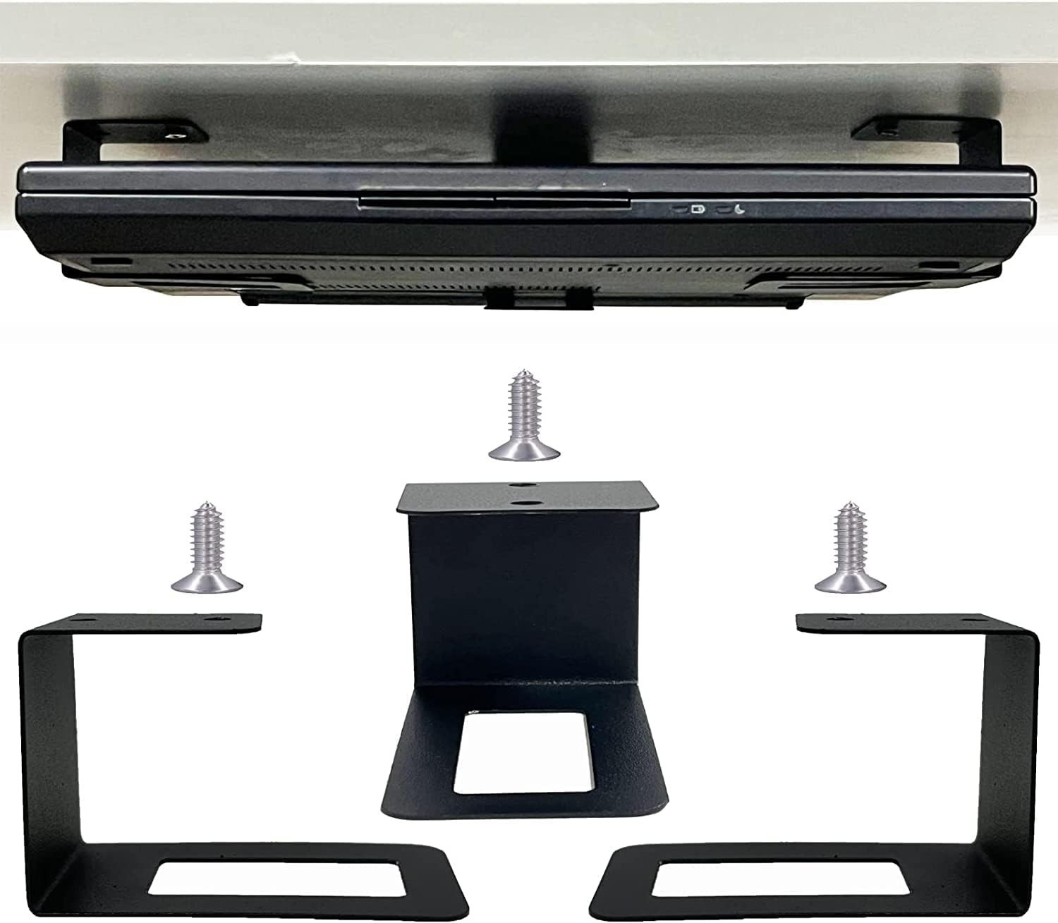 (3) Laptop Holder Under Desk Mount Organizer Rack black