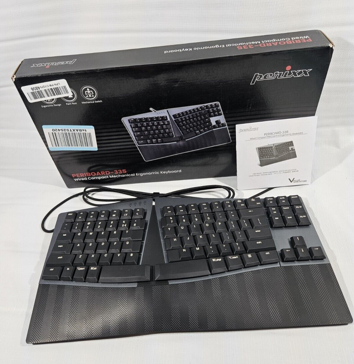 Perixx PERIBOARD-335 Wired Ergonomic Mechanical Compact Keyboard