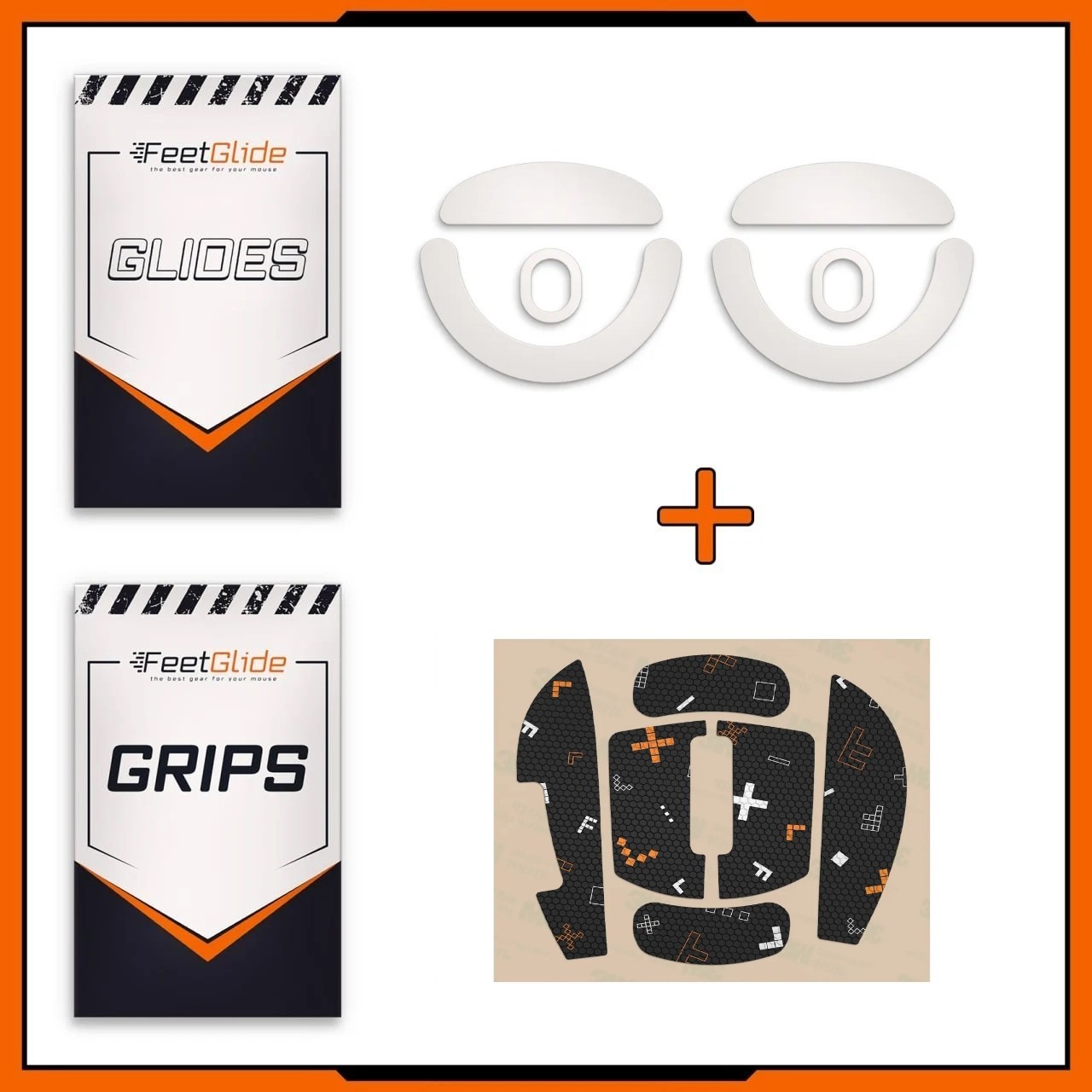 FeetGlide PTFE Mouse Skates & Grip Tape Bundle for Attack Shark R6