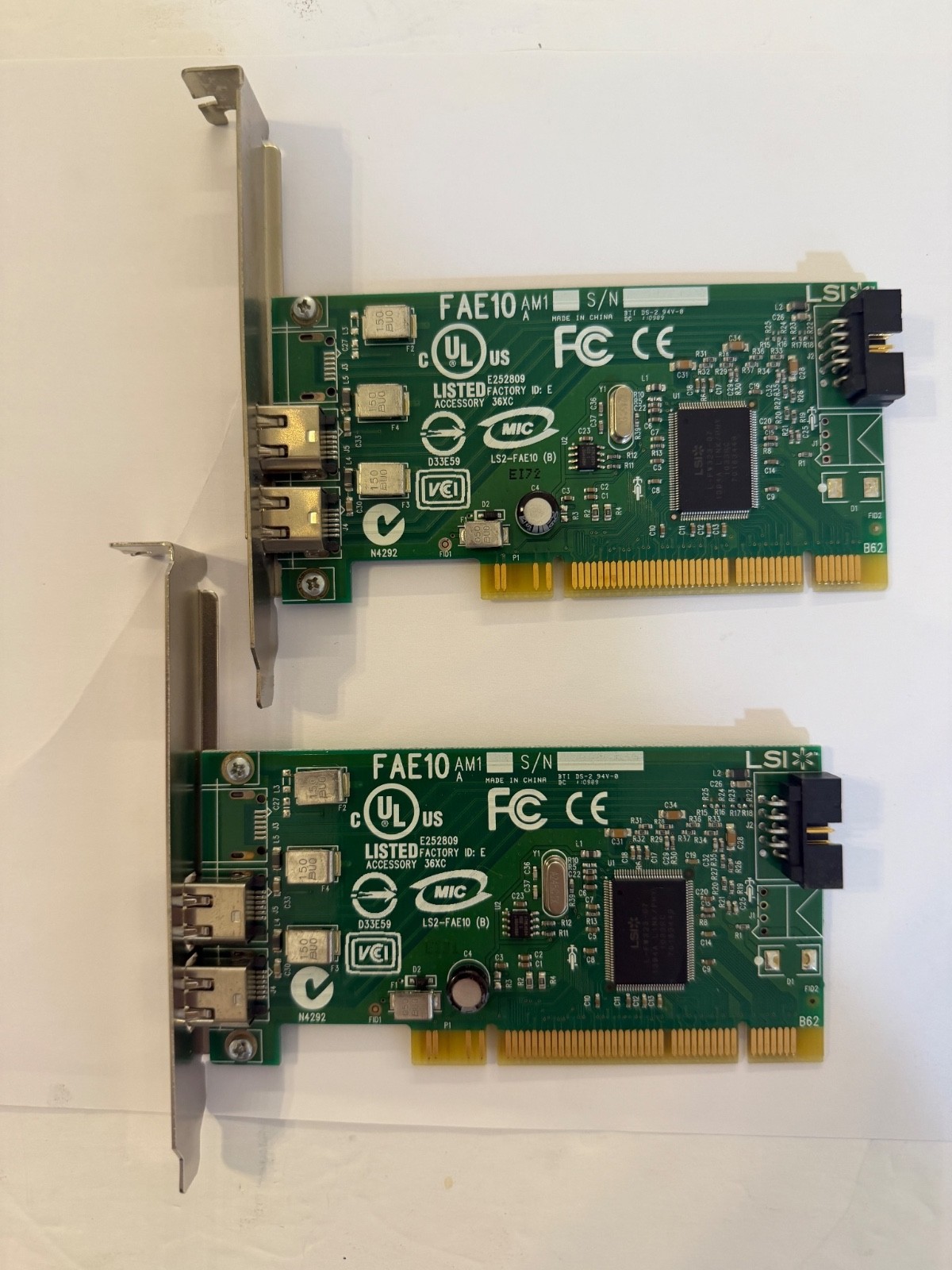 LSI PCI FireWire Card IEEE 1394 2 Ports & Front Panel Header FAE10 Dell