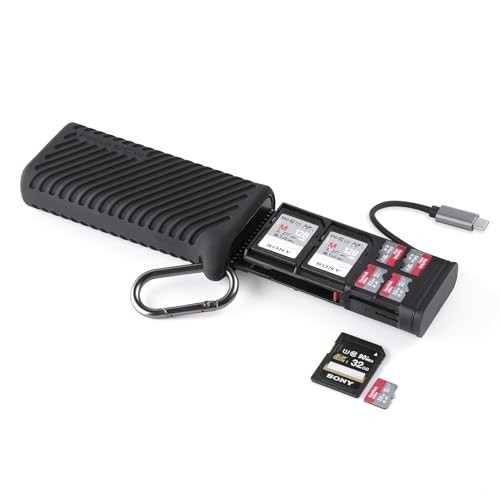 Createmate USB-C SD MicroSD Card Reader Storage Case UHS-II 312MB/s 2-in-1