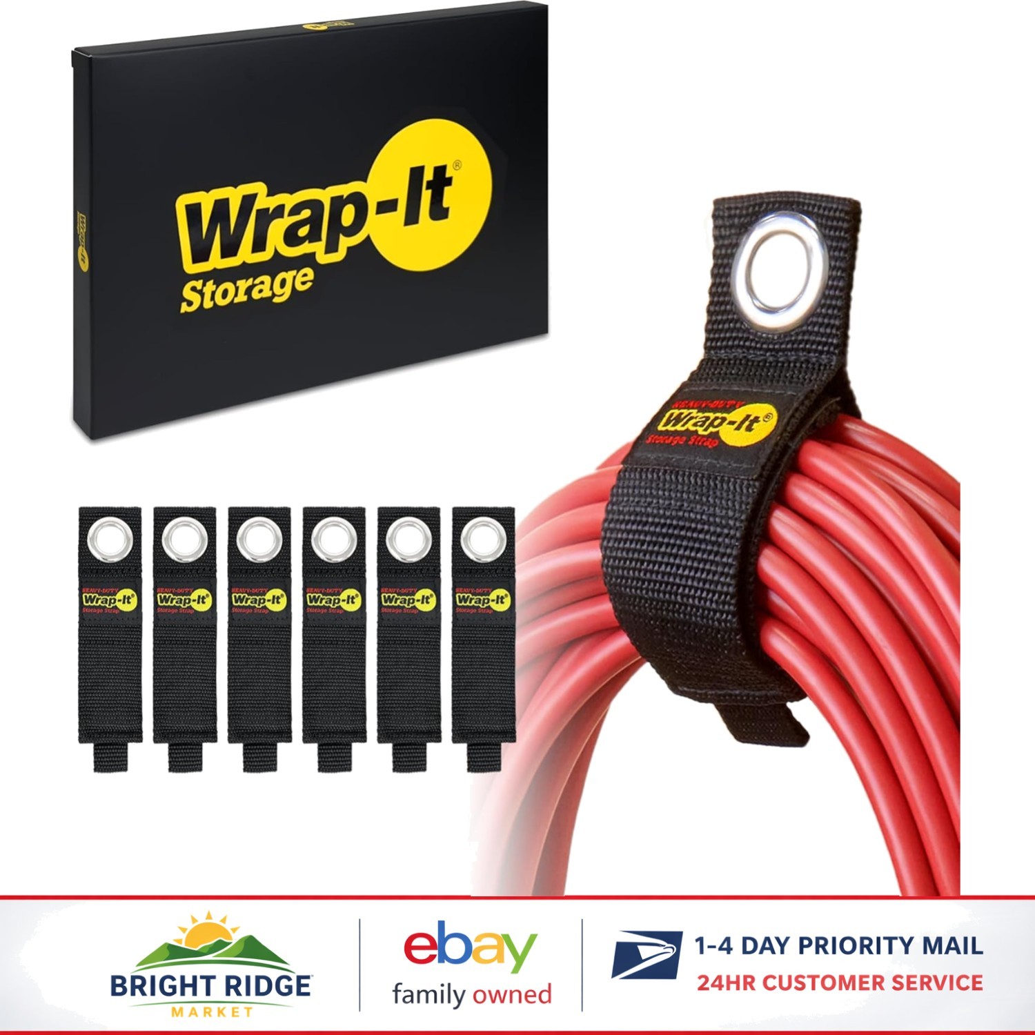 Extension Cord Organizer, 10-Inch Heavy-Duty Straps for Garage and Tool Storage