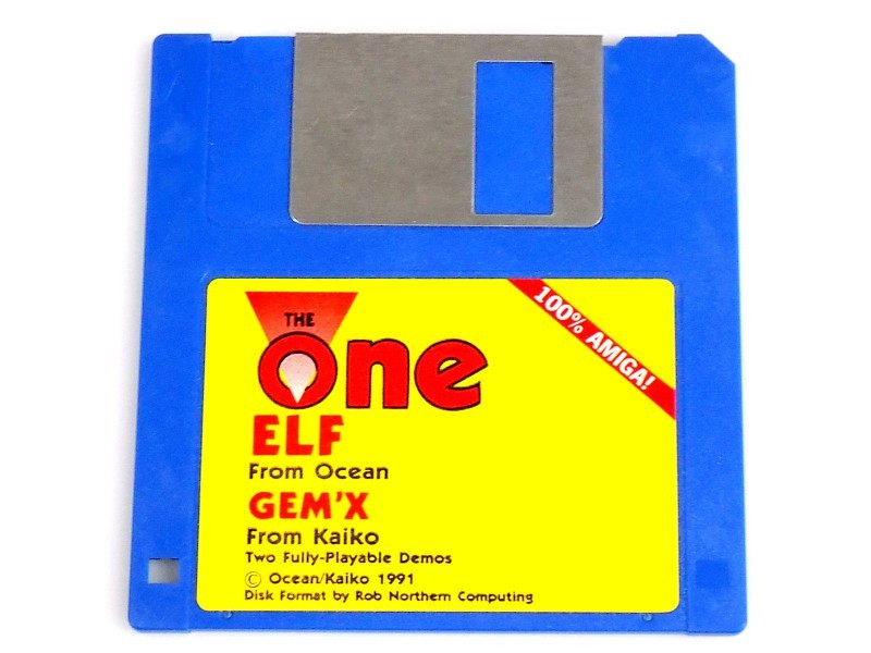 The One for Amiga Game Disk 2 Demo Games 'Ocean ELF' and 'Kaiko GEM-X' Floppy Disk